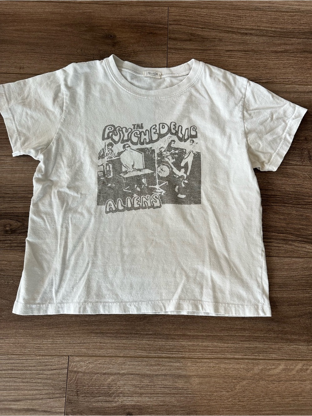 John Galt Off-White Tee with Grey Band Graphic